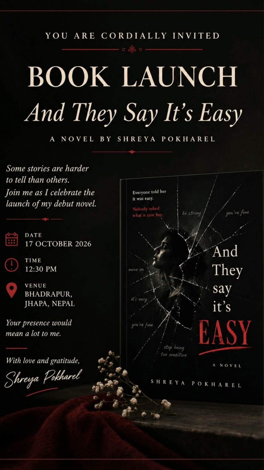 Book launch invitation